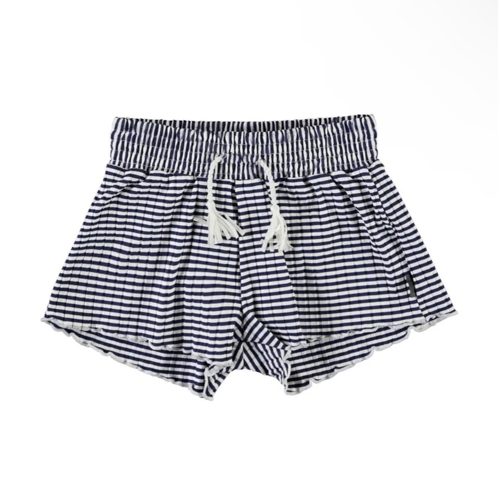 Molo Navy and White Striped Kids Shorts